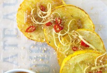 Gelbe Zucchini mit Mirabellen -  Lemon - Currysoße